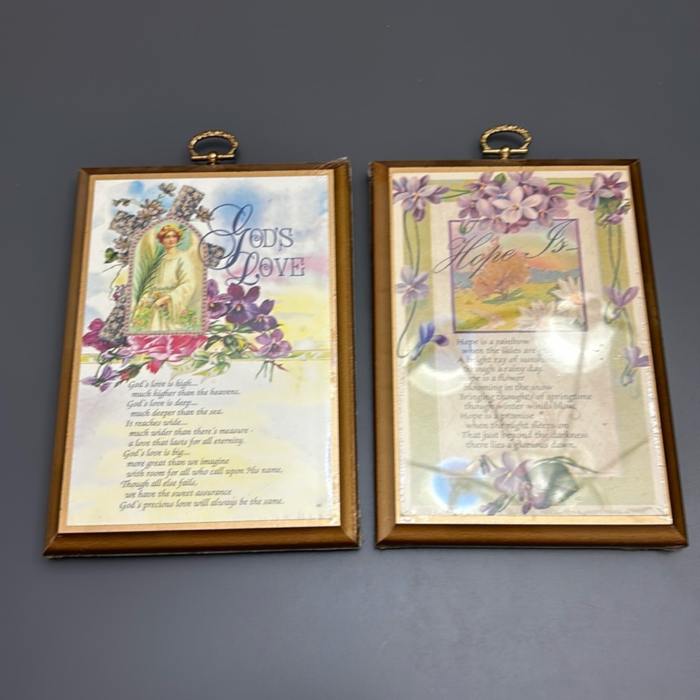 Christian Wall Plaques with inspirational verses/quotes religious gift set of 2
